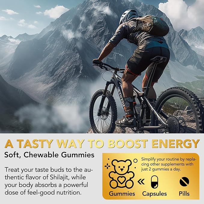 Shilajit Gummies, Pure Shilajit Himalayan, Rich in 85 Micronutrients, Himalayan Shilajit Gummies Shilajit for Men, Suitable for Men and Women, No Added Sugar Non-GMO, 100% Natural Organic, 60 Gummies