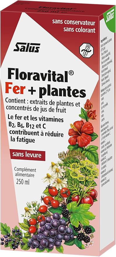Floradix Floravital Liquid Iron & Vitamins Formula - Liquid Iron Supplement with B Complex Vitamins, Vitamin C & Herbs for Energy Support - Vegan, Gluten-Free, Yeast- Free, Non-GMO - 23 fl oz