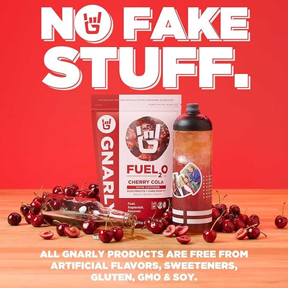 Gnarly Nutrition Fuel2O Electrolyte Powder Packs - Fuel 2O Endurance Nutrition, Electrolyte Solution, Fuel, Replenishment, and Recovery - Cherry Cola, 10-Pack