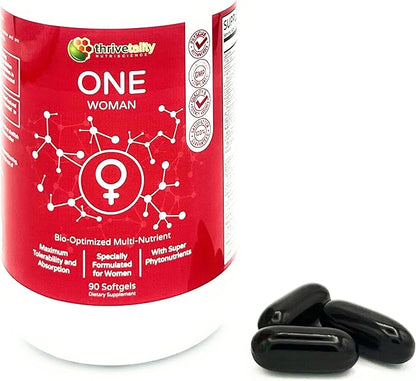 ONE Woman Bio-Optimized Multi-Nutrient by Thrivetality | Women's Multivitamin | #1 Physician Formulated | Science Based | Clinically Proven | Max Tolerability & Absorption | Super Antioxidants
