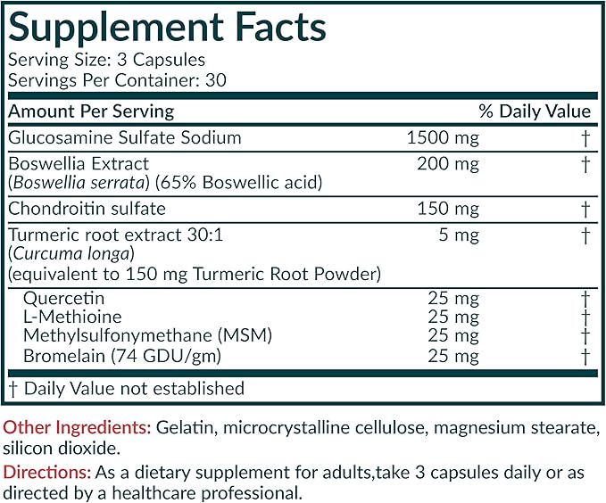 Futurebiotics Glucosamine Chondroitin Turmeric & MSM Advanced Joint Formula, Supports Healthy Joints & Mobility - Non-GMO, 90 Capsules