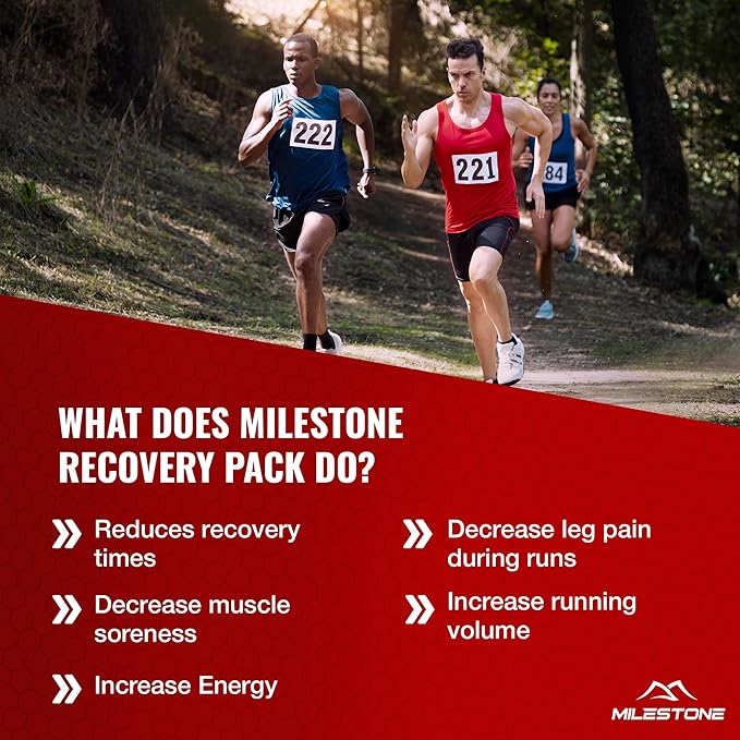 Running Recovery Pack - Marathon Training Nutrition to Recover Faster, More Energy and Run Faster, Great Running Aid as Pre Workout, Endurance Running Supplement - 60 Packets | 180 Capsules