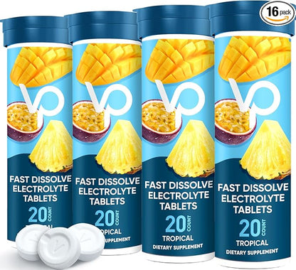 Venture Pal Chewable Electrolyte Tablets, Fast-Dissolve Sugar-Free Stick Salt Tablets - Variety Pack for Rapid Hydration, Outdoor Running, Hiking, Sports | Keto & Vegan Friendly | 80 Count (4 Pack)