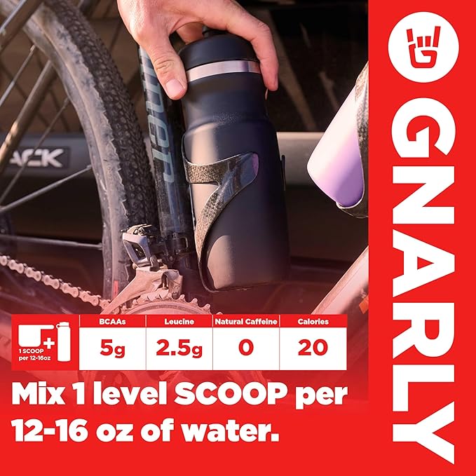 Gnarly Nutrition BCAA Powder - Pre-workout Supplement, NSF Contents Certified, Reduce Muscle Breakdown & Boost Protein Synthesis - Fruit Punch, Caffeine (10.58oz)