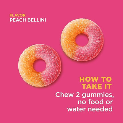 OLLY Collagen Gummy Rings, Supports Skin Elasticity and Firmness, 2.5g Collagen, Clinically-Tested, Peach, 15 Day Supply - 30 Count