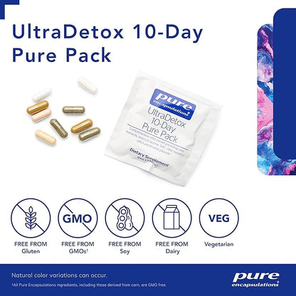 Pure Encapsulations UltraDetox 10-Day Pure Pack Providing Core Nutrients, Broccoli, Taurine, NAC, DIM, Modified Citrus Pectin and Chlorella | 10 Packets