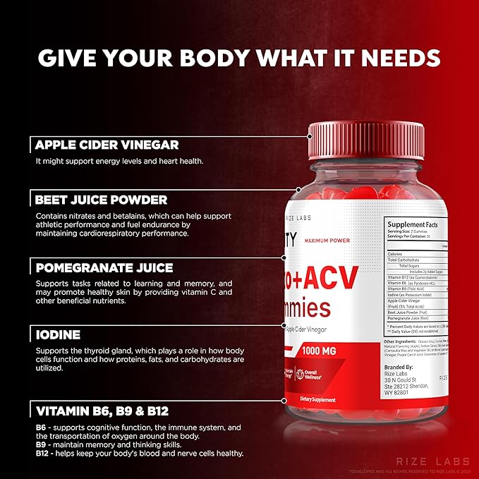 Trinity Keto+ACV Gummies for Advanced Weight Loss, All Natural Apple Cider Vinegar Supplement, 500 mg (180 Gummies)