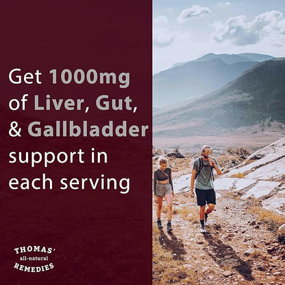Thomas' all-natural Remedies Tudca 500mg (1000mg Per Serving), 60 Capsules- Tauroursodeoxycholic Acid, Liver Support Supplement- Vegan, Non-GMO, No Filler Capsules