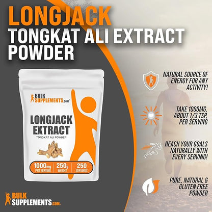 BulkSupplements.com Longjack Extract Powder - Tongkat Ali - Tongkat Ali for Men - Longjack Tongkat Ali - Eurycoma Longifolia - Libido Support (250 Grams - 8.8 oz)