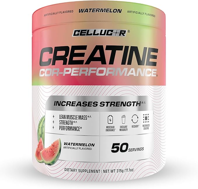 Cellucor Creatine Powder, Watermelon Flavor - Increases Strength, Lean Muscle Mass & Endurance, Micronized Creatine for Fast Absorption, 5g Creatine per Serving, 50 Servings