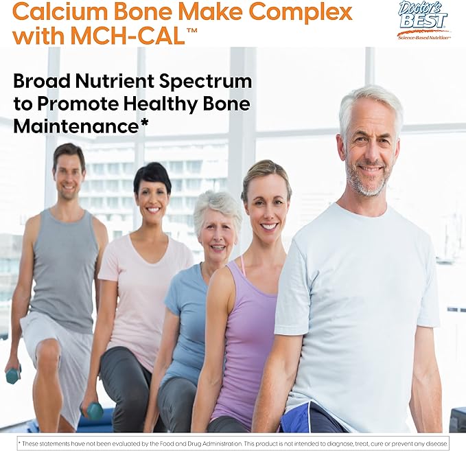 Doctor's Best Calcium Bone Maker Complex with MCHCal, Supports Bone Health, Muscular, Skeletal & Vascular Health, 180 Caps