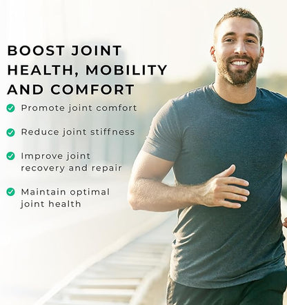 Joint Support, 2 Month Supply - 60 Capsules, with Glucosamine, Vitamin C, Hyaluronic Acid, Levagen® + UC-II® Chicken Collagen Type 2 for Joint Pain Relief, Joint Care Supplements for Men & Women