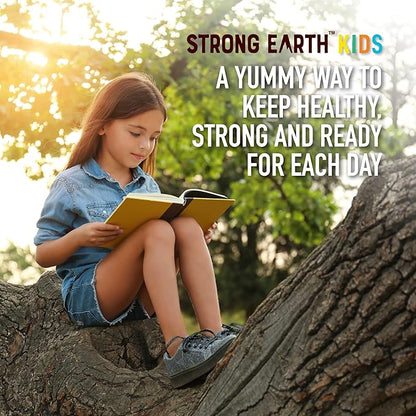 Strong Earth Organic Vitamin D3 Gummies for Kids (1000 IU Vitamin D 3 per Serving, 60 Ct) - Bone & Immune Support Vitamin D Gummies - Vegan Chewable Kids Vitamins - Gummy Vitamin D for Kids & Children