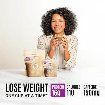 Click Coffee Protein Powder | Double Shot Espresso | 16g Protein | 23 Essential Vitamins | Low Calorie Meal Replacement | 150mg Caffeine | Gluten Free | No Artificial Flavors or Colors | Vanilla