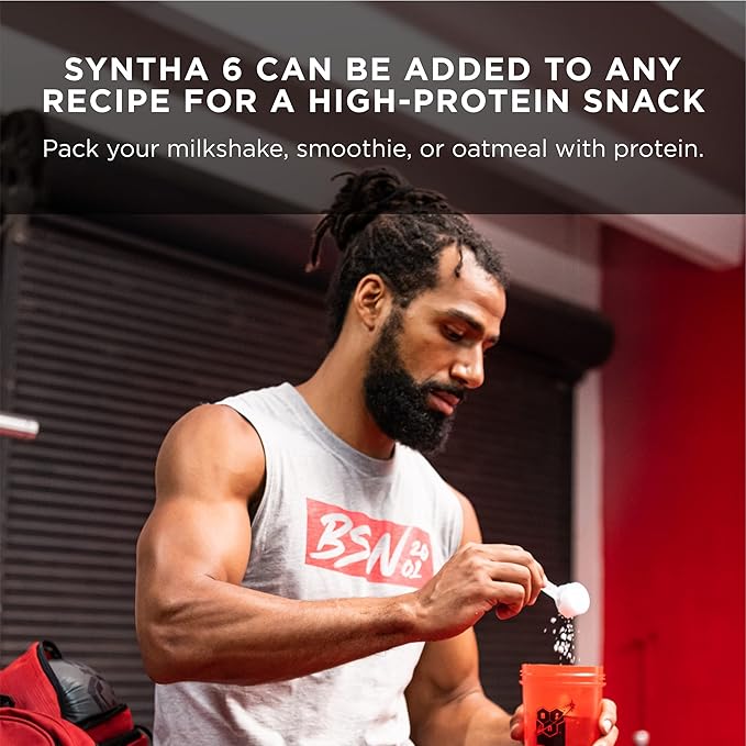 BSN Syntha-6 Whey Protein Powder, Cold Stone Creamery- Germanchökolätekäke Flavor, Micellar Casein, Milk Protein Isolate Powder, 25 Servings