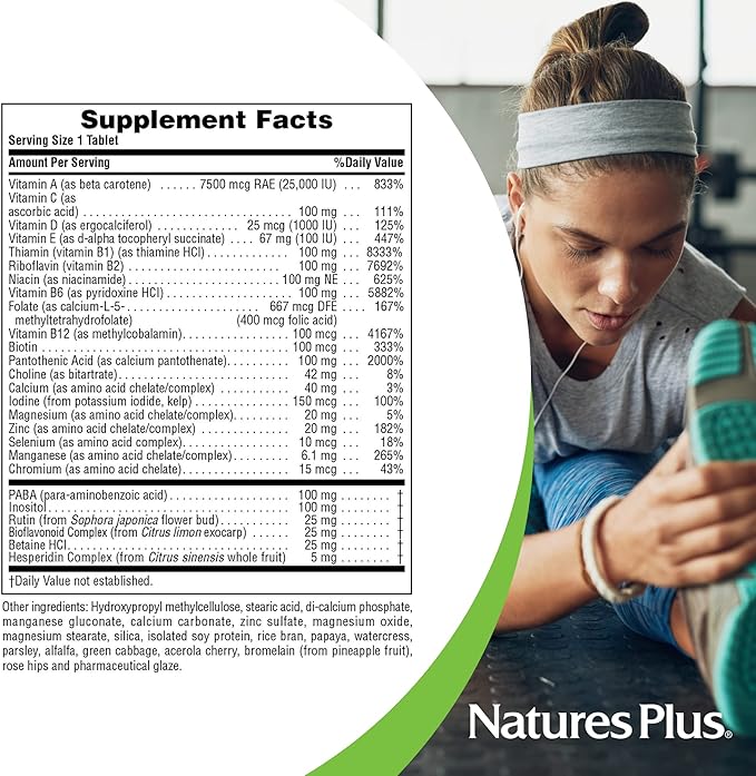 NaturesPlus Ultra I Multivitamin Iron Free, Sustained Release - 90 Vegetarian Tablets - Maximum Absorption High Potency Daily Multivitamin Supplement - Natural Energy - 90 Servings
