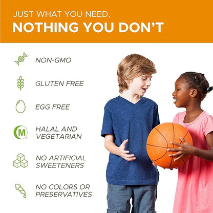 Noor Vitamins Halal Kids Multivitamin Chewable: Essential Vitamins for Immune, Bone & Eye Health with Iron - Non GMO & Gluten Free - Halal Vitamins 60 Count (2 Month Supply)