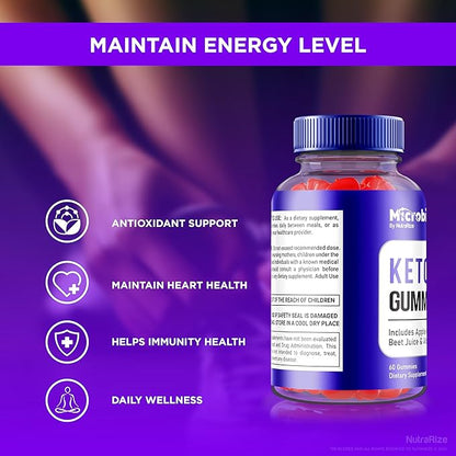 (2 Pack) MicroBio Keto ACV Gummies, Official Keto + ACV Supplement, MicroBio KetoACV, Keto Plus ACV Gummy, All Natural Micro Bio, Apple Cider Vinegar AVC Reviews (120 Gummies)
