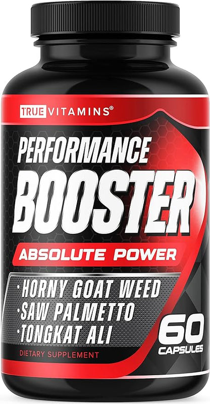 Performance Booster for Men - Enhance Energy, Endurance, Stamina, Strength, Drive & Muscle Growth - Natural Male Enhancing Supplement with Tongkat Ali, Horny Goat Weed & Saw Palmetto - 60 Capsules