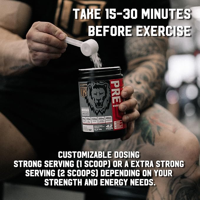 Iron Kingdom Pre Workout Powder for Men & Women Caffeine, Beta Alanine & Aminos for Intense Focus Endurance & Pump - Preworkout Energy Drink Powder Natural White Freezie - 42 Servings