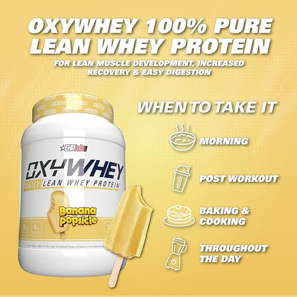 EHP Labs OxyWhey Whey Protein Isolate Powder - 25g of Whey Isolate Protein Powder, Meal Replacement Shake, Sugar Free Protein Powder - 25 Serves (Banana)