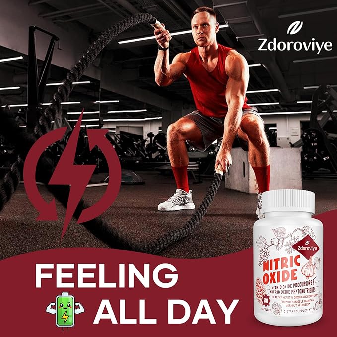 Nitric Oxide Supplement for Men, Nitric Oxide Precursor & Phytonutrient Complex for Heart, Immune- 90 Capsules (2 Pack)