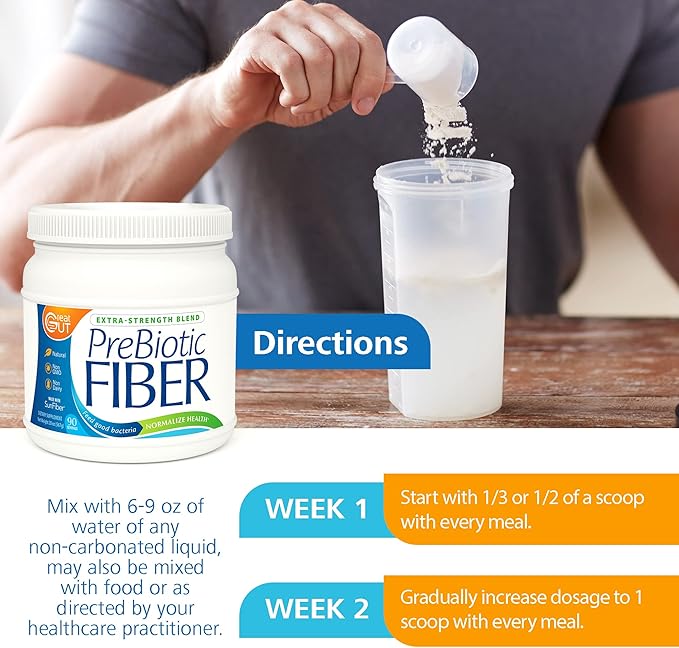 Great Gut - Prebiotic Fiber Powder, Unflavored Prebiotic Fiber with Sunfiber, 18.6 Ounces, 90 Servings