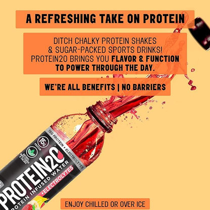 Protein2o 15g Whey Protein Infused Water, Tropical Coconut, 16.9 oz Bottle (Pack of 12)