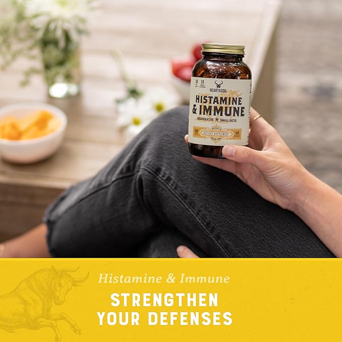 HEART & SOIL - Histamine & Immune Supplement - Immune Support Supplement - Enriched with Selenium, Vitamin A, Thymopoietin, Thymulin, DAO, Thymosin, LEAP-2 & Peptides - 180 Capsules