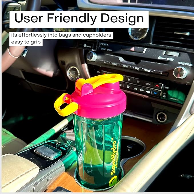 Super Hydro Protein Shaker Bottle [3 PACK] - 28 Oz. BPA-Free, Dishwasher Safe Shakers For Protein Powder Mixes, Pre-workout Cup for Gym, Office, Travel (Ocean, Cranberry, Cloud)