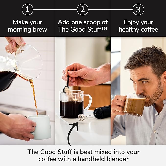 For Wellness The Good Stuff™ Focus Blend (30 Servings Pouch), Non-Dairy Coffee Supplement – Stimulates Cognitive Function & Mental Clarity