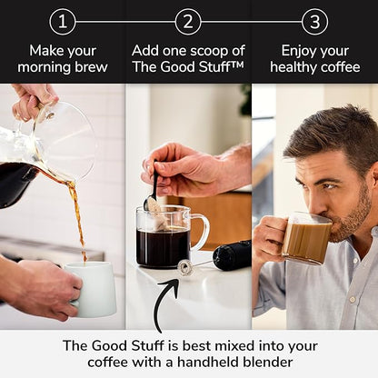 For Wellness The Good Stuff™ Focus Blend (30 Servings Pouch), Non-Dairy Coffee Supplement – Stimulates Cognitive Function & Mental Clarity