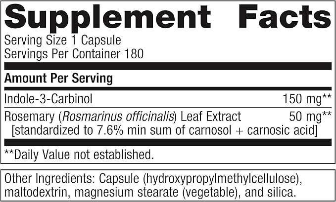Metagenics Meta Indole-3-Carbinol - 150 g Indole-3-Carbinol - Supports Estrogen Hormone Balance* - Metabolic Supplement - Vegetarian & Gluten-Free - 180 Capsules