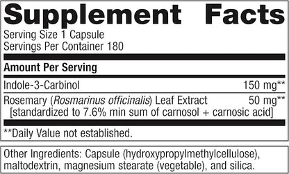 Metagenics Meta Indole-3-Carbinol - 150 g Indole-3-Carbinol - Supports Estrogen Hormone Balance* - Metabolic Supplement - Vegetarian & Gluten-Free - 180 Capsules