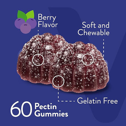 Ashwagandha Supplements Gummies with Ginseng & Lemon Balm Herbal Extract - Ashwagandha Gummies for Calm, Relax, Restore, Unwind - Vegan, Gelatin Free, Gluten Free - Tasty Chewable Berry Flavored