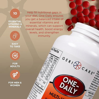 GeriCare One-Daily Multi-Vitamin Tablets Dietary Suplement, 1000 Count (Pack of 1)