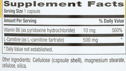 Country Life L-Carnitine 500 mg w/B-6, 60 Capsules