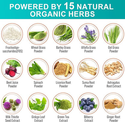 Probiotics for Women & Men - 300 Billion CFU, 24 Strains Probiotic + 15 Organic Herbs Prebiotics Blend, Daily Prebiotics and Probiotics for Digestive Health, Gut, Immune, Bloating - 2 Months Supply