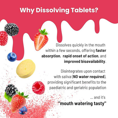 Multivitamin for Men & Women – Multimineral Supplement Supports Immunity, Improves Energy Levels Quick Dissolving Tablets for Vitamin Deficiency – Mixed Berry Flavor (60 Tablets)