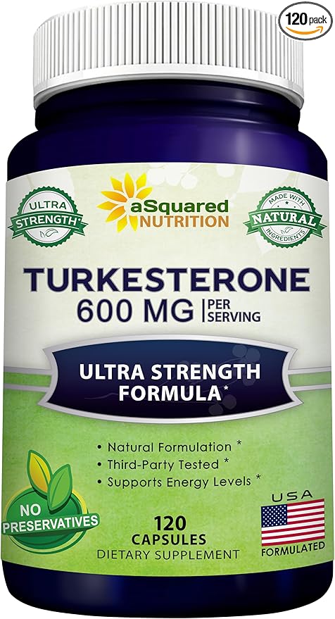 aSquared Nutrition Turkesterone Supplement 600mg - 120 Capsules - Ajuga Turkestanica Extract Powder - Turkesterone Supplement Complex Pills - Natural Formulation