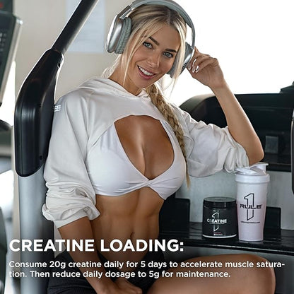 Rule 1 Creatine Powder – Pure Micronized Creatine Monohydrate for High-Intensity Exercise and Lean Body Mass Support, Flavored and Unflavored (60 Servings, Blue Rasperry)