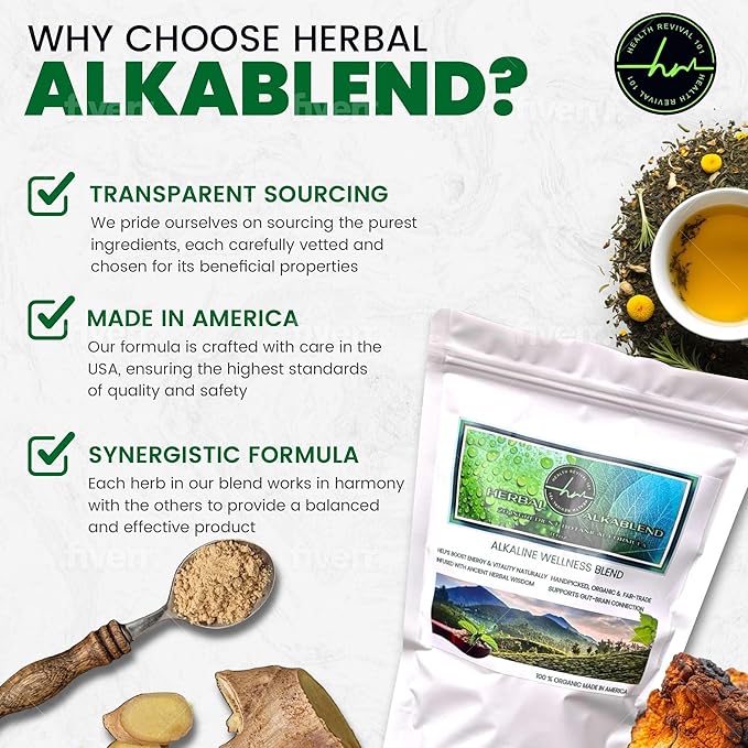 Herbal Alkablend- 20 Ingredient Tea- Holistic Wellness | Optimal Versatility in Health |Supports Immune System, Digestion, and Energy | Natural Body Cleanse and Detox