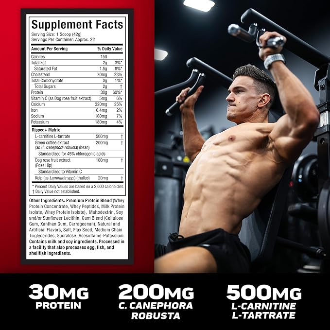 Muscletech Whey Protein Powder (French Vanilla Bean, 2LB) - Nitro-Tech Ripped Whey Protein Isolate & Peptides Smoothie Mix for Lean Muscle & Fast Recovery - 30g of Whey Protein for Women & Men