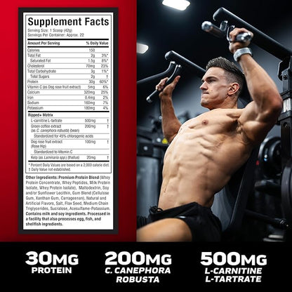 Muscletech Whey Protein Powder (French Vanilla Bean, 2LB) - Nitro-Tech Ripped Whey Protein Isolate & Peptides Smoothie Mix for Lean Muscle & Fast Recovery - 30g of Whey Protein for Women & Men