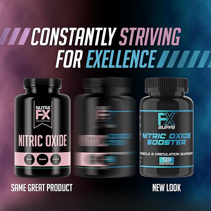 FX SUPPS Nitric Oxide Booster | Bodybuilding Pre Workout Pills for Men and Women (1 Pack of 120 Capsules) Boost Energy Pump & Vascularity | Muscle Builder Supplement with Arginine, Best for Athletes