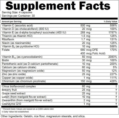 Doctor's Advantage Macular Shield Areds 2 Plus Complete Multivitamin - Eye Vitamins with Lutein & Zeaxanthin – Supports Healthier Macular Function and Comprehensive Eye Care – 120 Count