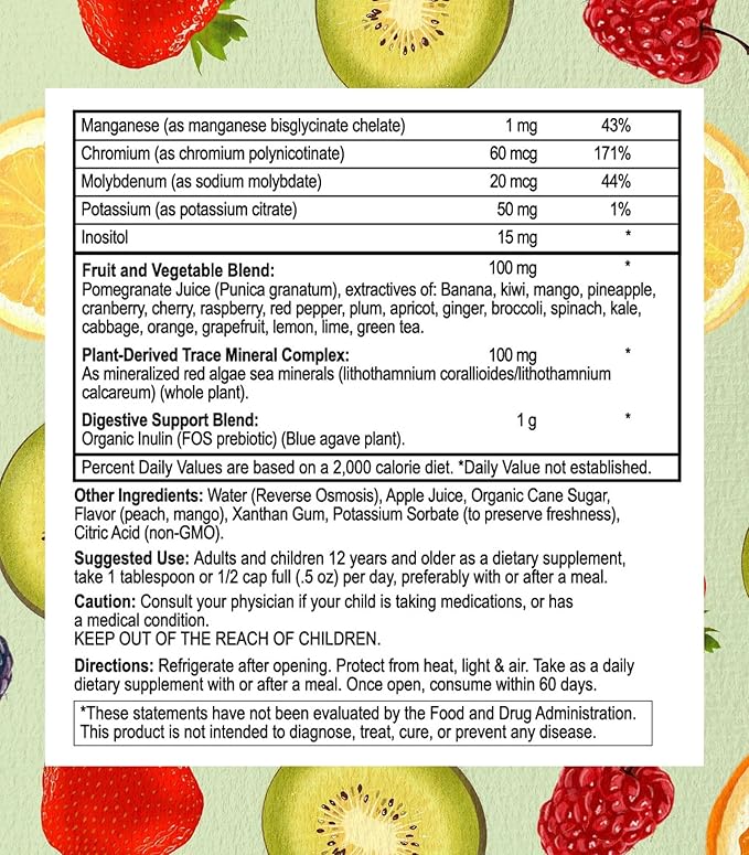 Go Healthy Liquid Multivitamin for Women, Men, Teens, 50 Plus – Vegan Vitamin & Mineral Supplement, Adult Energy & Immune Support, Easy-to-Absorb, Delicious Fruit Flavor – 32 Servings