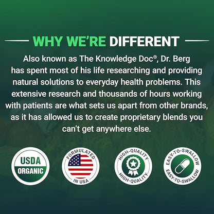 Dr. Berg's Greens Superfood Cruciferous Vegetable Tablets - Vegetable Supplements for Adults w/ 11 Phytonutrient Super Greens Tablets - Energy, Immune System & Liver Veggie Tablets - 90 Tablets