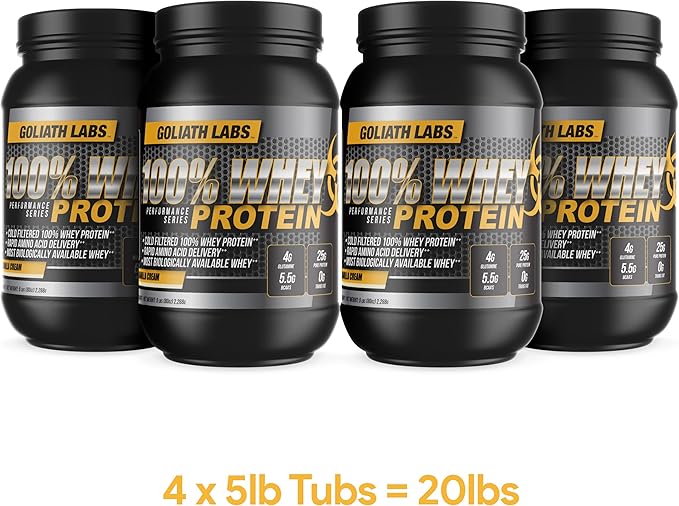 Goliath Labs 20-Pound Strawberry 100% Whey Protein Powder Workout Supplement