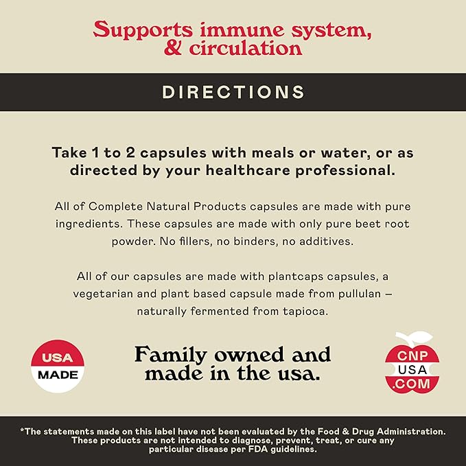 Organic Beet Root Capsules - Made in The USA, Naturally Boost Energy, Stamina, & Nitric Oxide with a Pure Organic Beet Root Supplement